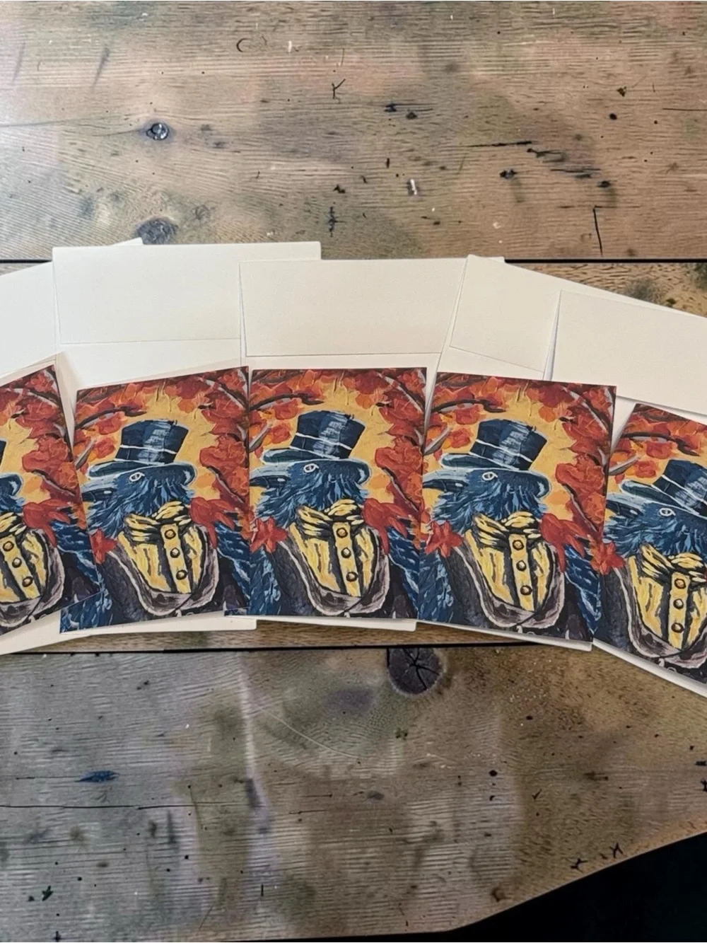 Victorian Raven Greeting Card Set by Briefcase Artist – 5 Blank Cards
